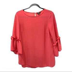 F&F Pink Blouse 3/4 length bell sleeves Size 8